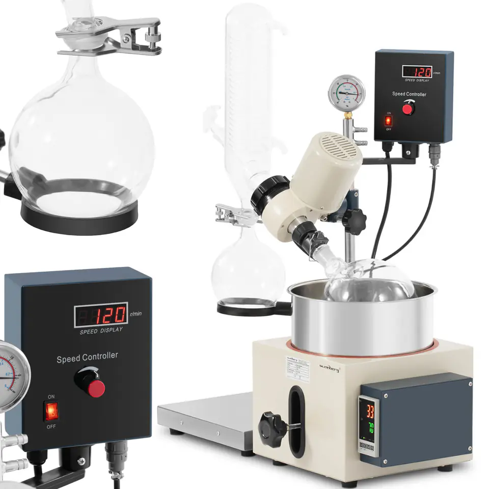 ⁨Wyparka próżniowa rotacyjna do laboratorium 1 l 120 obr./min 40 W⁩ w sklepie Wasserman.eu