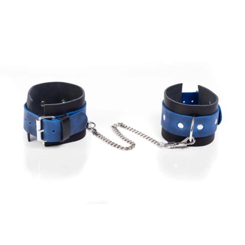 ⁨Kajdanki Crazy Horse Blue L Whips⁩ w sklepie Wasserman.eu