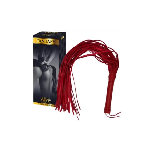 ⁨Pejcz Fantasy Flogger Long Leather Red Alive⁩ w sklepie Wasserman.eu