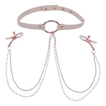 S&M Peaches ‘N Creame Collar With Nipple Clamps Sportsheets w sklepie Wasserman.eu