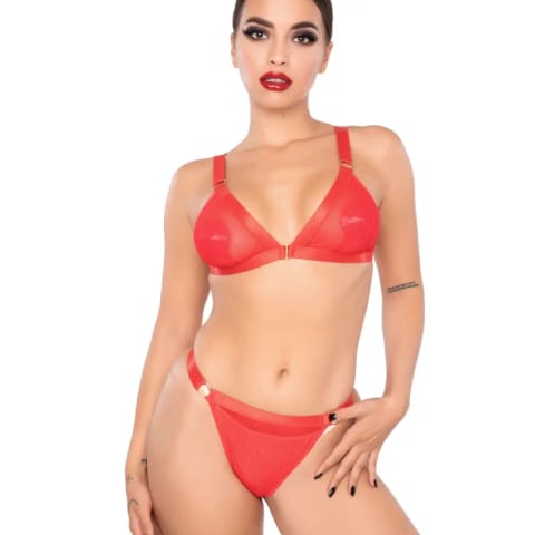 ⁨Komplet Bielizn Spicy Bra & Briefs Red S/M Kinky Diva⁩ w sklepie Wasserman.eu