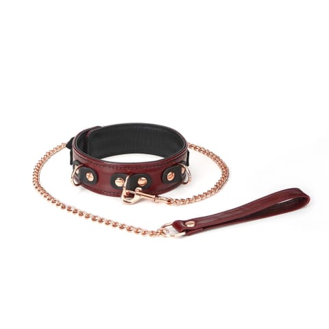 ⁨Obróżka Ze Smyczą Wine Red Collar And Leash Liebe Seele⁩ w sklepie Wasserman.eu