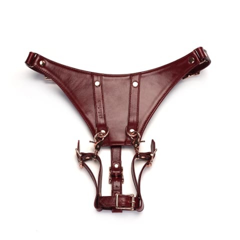 ⁨Wine Red Delux Strap On Forced Orgasm Harness Belt Liebe Seele⁩ w sklepie Wasserman.eu