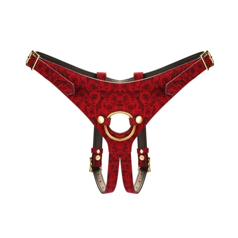 ⁨Kinbaku Ukiyoe Red Rosy Leather Strap On Harness Liebe Seele⁩ w sklepie Wasserman.eu