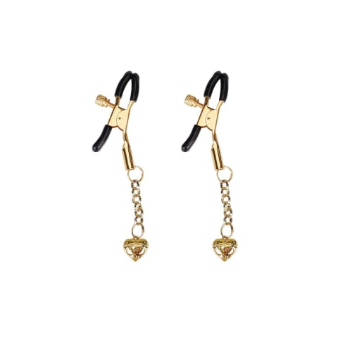 ⁨Klamerki Na Sutki Gold Hollow Heart Nipple Clamps Liebe Seele⁩ w sklepie Wasserman.eu