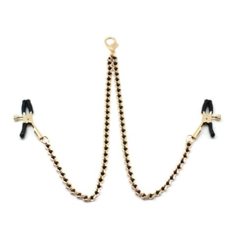 ⁨Klamerki Na Sutki Black Beads Chains And Nipple Clamps Liebe Seele⁩ w sklepie Wasserman.eu