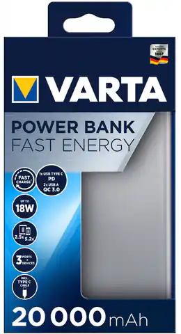 ⁨POWER BANK FAST ENERGY 20000mAh VARTA⁩ w sklepie Wasserman.eu