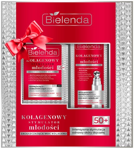 ⁨BIELENDA Zestaw prezentowy Kolagenowy Stymulator Młodości 50+ (Krem przeciwzmarszczkowy 50ml + Krem przeciwzmarszczkowy pod oczy i wokół ust 10ml)⁩ w sklepie Wasserman.eu