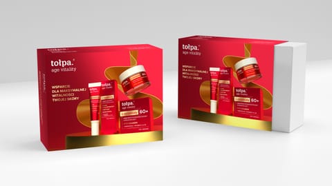 ⁨TOŁPA Zestaw prezentowy Age vitality 4 ceramidy 60+ (Krem do twarzy przeciwzmarszczkowy 50ml + Krem pod oczy przeciwzmarszczkowy 15ml)⁩ w sklepie Wasserman.eu