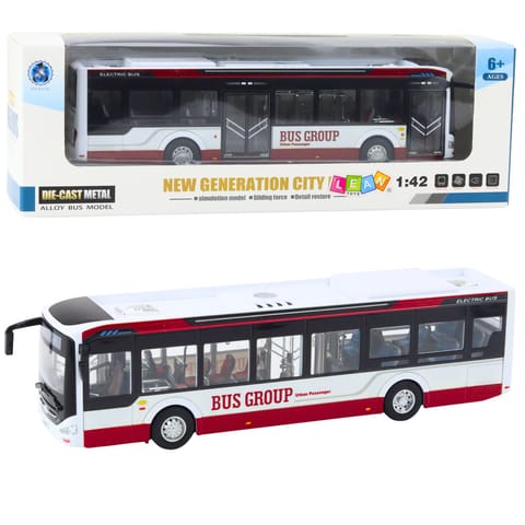 ⁨Autobus Miejski Metalowy Dźwięk Światła 1:42 Czerwony⁩ w sklepie Wasserman.eu