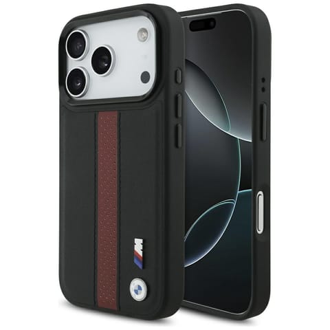 Etui BMW M Perforated Stripe Logo MagSafe do iPhone 17 Pro czerwony w sklepie Wasserman.eu
