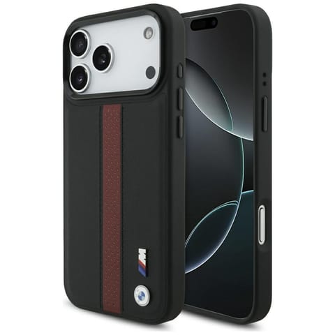 ⁨Etui BMW M Perforated Stripe Logo        MagSafe do iPhone 17 Pro Max czerwony⁩ w sklepie Wasserman.eu