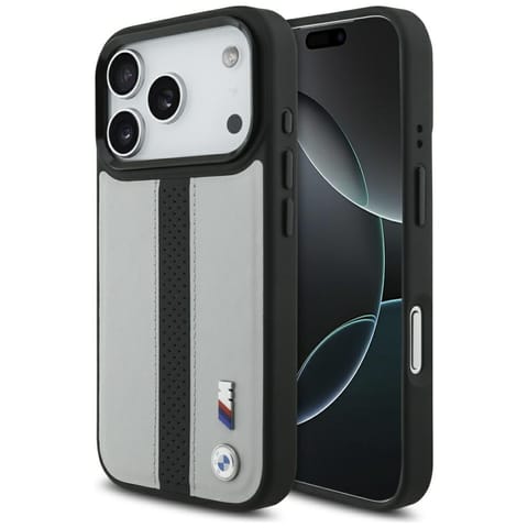Etui BMW M Perforated Stripe Logo MagSafe do iPhone 17 Pro szary w sklepie Wasserman.eu