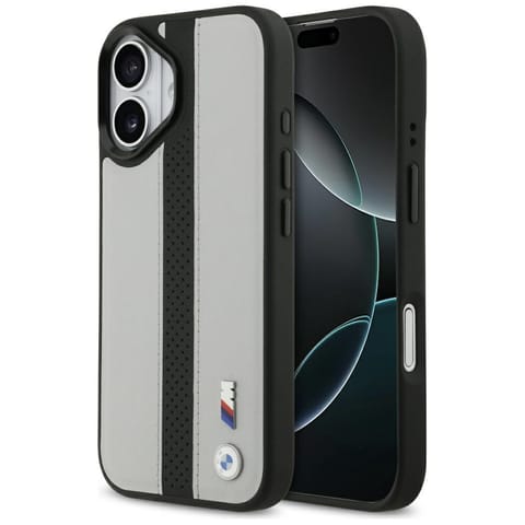 ⁨Etui BMW M Perforated Stripe Logo        MagSafe do iPhone 17 szary⁩ w sklepie Wasserman.eu