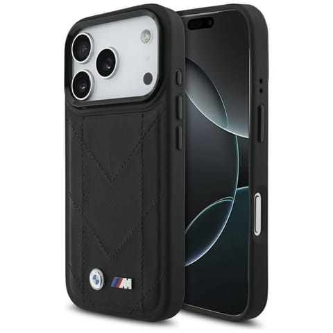 ⁨Etui BMW M Quilted Logo MagSafe do       iPhone 17 Pro czarny⁩ w sklepie Wasserman.eu