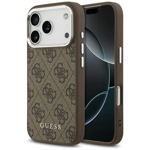 ⁨Etui Guess 4G Classic Logo MagSafe do    iPhone 17 Pro Max brązowy⁩ w sklepie Wasserman.eu