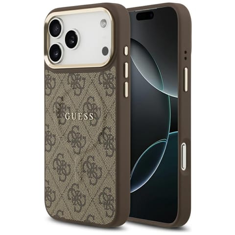 ⁨Etui Guess 4G PU Classic Logo MagSafe do iPhone 17 Pro Max brązowy⁩ w sklepie Wasserman.eu