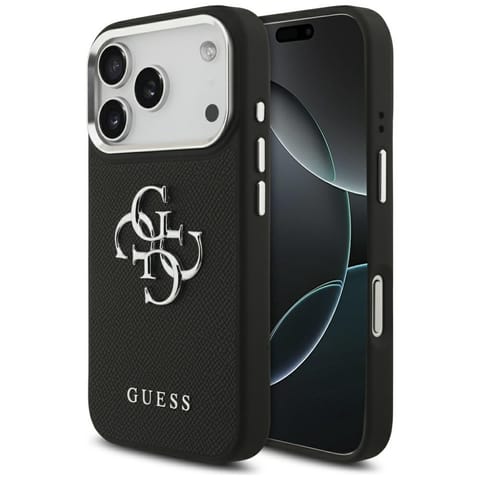 ⁨Etui Guess Grained Big 4G Classic Logo   do iPhone 17 Pro czarny⁩ w sklepie Wasserman.eu
