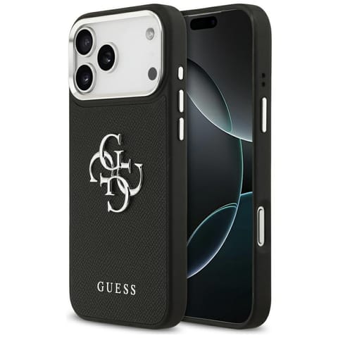 ⁨Etui Guess Grained Big 4G Classic Logo   do iPhone 17 Pro Max czarny⁩ w sklepie Wasserman.eu