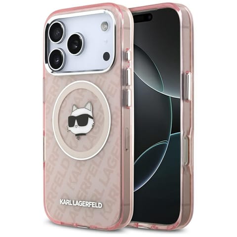 ⁨Etui Karl Lagerfeld IML Choupette Head   Logo MagSafe do iPhone 17 Pro różowy⁩ w sklepie Wasserman.eu