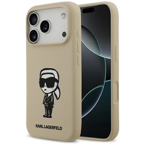 ⁨Etui Karl Lagerfeld Silicone Karl Sketch & Logo MagSafe do iPhone 17 Pro brązowy⁩ w sklepie Wasserman.eu