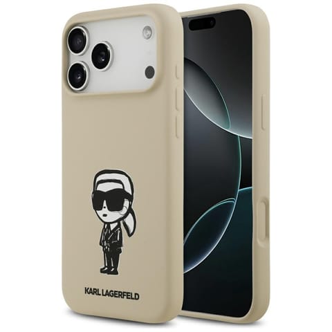 ⁨Etui Karl Lagerfeld Silicone Karl Sketch & Logo MagSafe do iPhone 17 Pro Max brązowy⁩ w sklepie Wasserman.eu