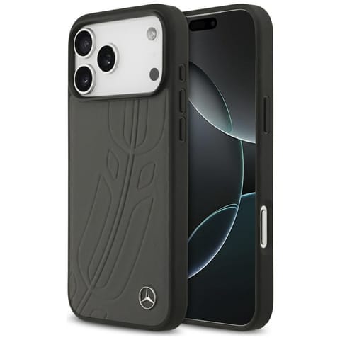 ⁨Etui Mercedes Leather Large Laurel Leave MagSafe do iPhone 17 Pro Max antracyt⁩ w sklepie Wasserman.eu