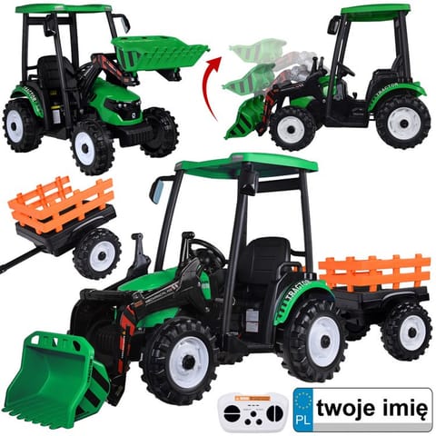 ⁨Duży TRAKTOR elektryczny na akumulator dla dziecka przyczepa łyżka PA0320⁩ w sklepie Wasserman.eu