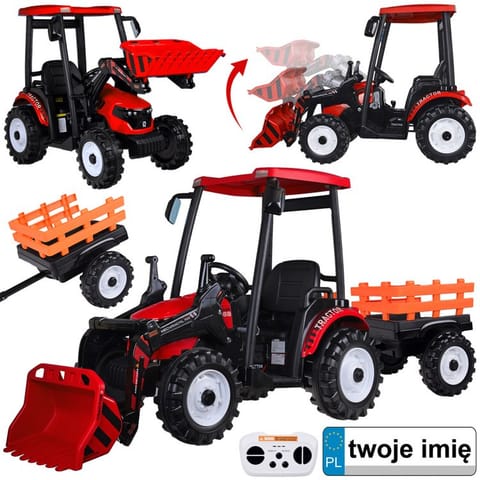 ⁨Duży TRAKTOR elektryczny na akumulator dla dziecka przyczepa łyżka PA0320⁩ w sklepie Wasserman.eu