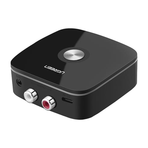 ⁨Adapter / odbiornik Bluetooth 5.1 UGREEN CM106 2x RCA, jack 3.5mm, aptX HD, USB-C (czarny)⁩ w sklepie Wasserman.eu
