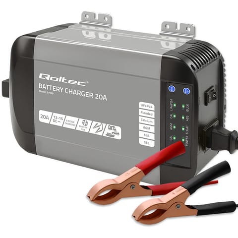 ⁨Qoltec Inteligentna ładowarka Monolith do akumulatorów LiFePO4 AGM GEL SLA | 20A | 12V⁩ w sklepie Wasserman.eu