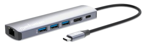 ⁨Manhattan USB-C Dock/Hub, Ports (x6):⁩ w sklepie Wasserman.eu