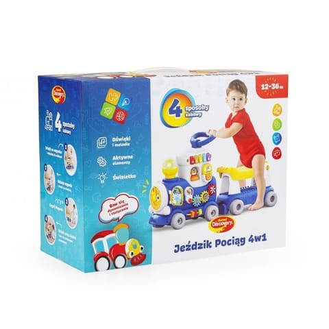 ⁨JEŹDZIK POCIĄG 4W1 NIEBIESKI⁩ w sklepie Wasserman.eu