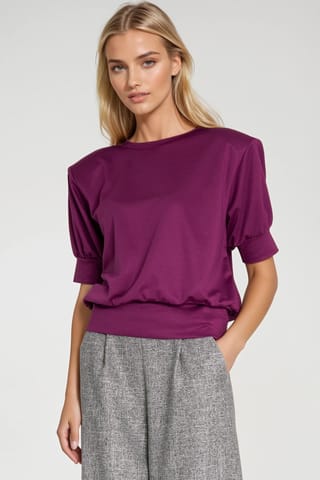 ⁨Bluza z krótkim rękawem - purpura - BL12 (kolor purpura, rozmiar 42)⁩ w sklepie Wasserman.eu
