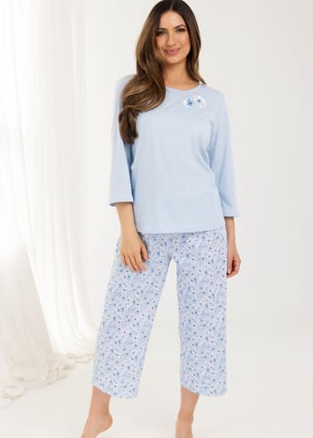 ⁨PIŻAMA REGINA DAMSKA 711 NIEBIESKI XXL-4XL (kolor niebieski, rozmiar XXL)⁩ w sklepie Wasserman.eu