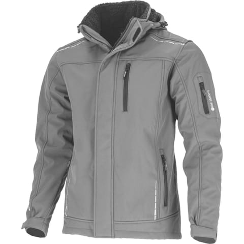 ⁨SOFTSHELL JACKET, HOOD, INSULATED, GREY, "3XL", CE, LAHTI⁩ at Wasserman.eu