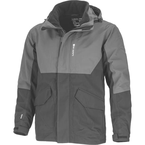 ⁨COAT, 3IN1, WITH DETACH. FLEECE, BLACK-GREY, "3XL", CE,LAHTI⁩ at Wasserman.eu