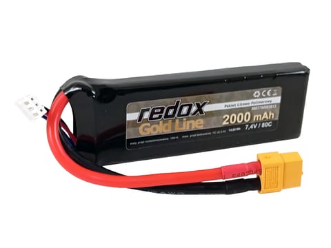 ⁨Akumulator Redox Gold Line 2000 mAh 7,4V 80C XT-60 - pakiet LiPo⁩ w sklepie Wasserman.eu