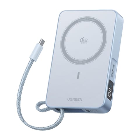 ⁨Powerbank magnetyczny 10000mAh Ugreen MagFlow PB773, Qi2 25W (szary)⁩ w sklepie Wasserman.eu