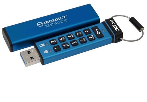 ⁨Kingston Technology IronKey 32GB Keypad 200, FIPS 140-3 Lvl 3 AES-256 Hardware Encrypted⁩ at Wasserman.eu