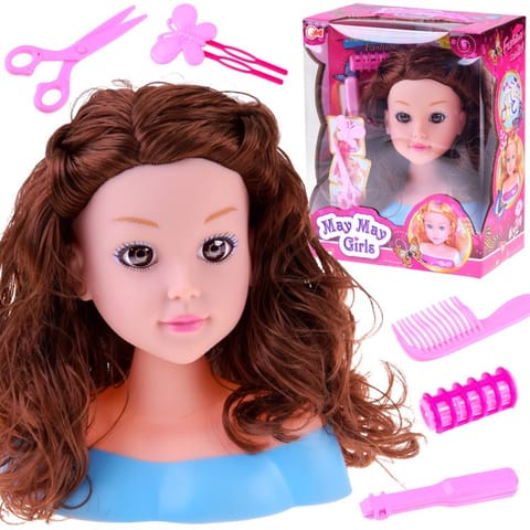 ⁨Głowa do czesania 20 cm LALKA SZATYNKA z akcesoriami fryzjerskimi ZA5838⁩ w sklepie Wasserman.eu