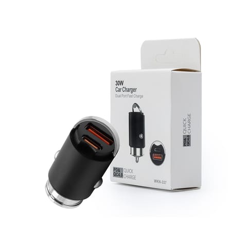 ⁨Ładowarka samochodowa 30W CZARNA PD3.0+QC4.0⁩ w sklepie Wasserman.eu