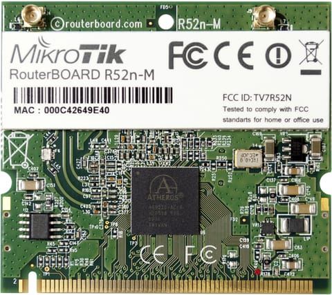 ⁨Router Board/Karta Wi-Fi  R52Nm dual band mini PCI, 802.11a/b/g/n, 23dBm, MMCX⁩ w sklepie Wasserman.eu
