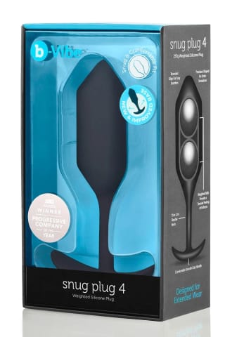 ⁨b-Vibe Snug Plug 4 Black - anatomiczny model silikonowy 255g⁩ w sklepie Wasserman.eu
