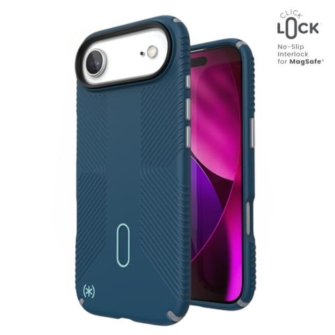 ⁨Speck Presidio2 Grip ClickLock & MagSafe - Etui iPhone Air (Deep Sea / Silver Metallic / Spell Blue)⁩ w sklepie Wasserman.eu
