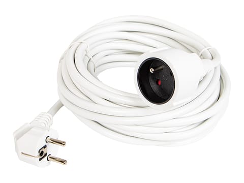 ⁨Przedłużacz sieciowy PR-160 1-Gniazdo z uziemieniem 10m biały (3x1,5mm)⁩ w sklepie Wasserman.eu