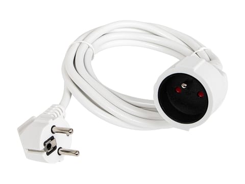⁨Przedłużacz sieciowy PR-160 1-Gniazdo z uziemieniem 3m biały (3x1,5mm)⁩ w sklepie Wasserman.eu