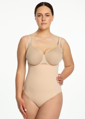 ⁨BODY JULIMEX 419 SEAMLESS OPEN BUST BEŻ (kolor beż, rozmiar S)⁩ w sklepie Wasserman.eu