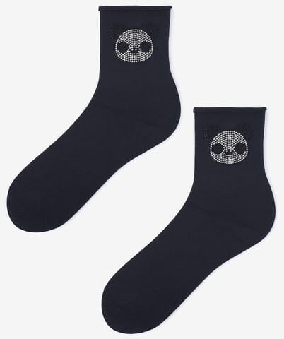 ⁨SKARPETY MARILYN DAMSKIE SMILE PANDA NAVY BLUE (kolor navy-blue, rozmiar uniwersalny)⁩ w sklepie Wasserman.eu