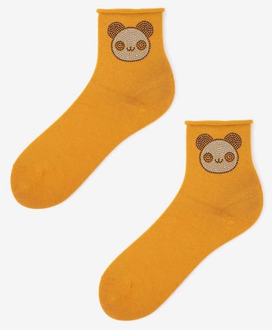 ⁨SKARPETY MARILYN DAMSKIE SMILE PANDA YELLOW (kolor Yellow, rozmiar uniwersalny)⁩ w sklepie Wasserman.eu